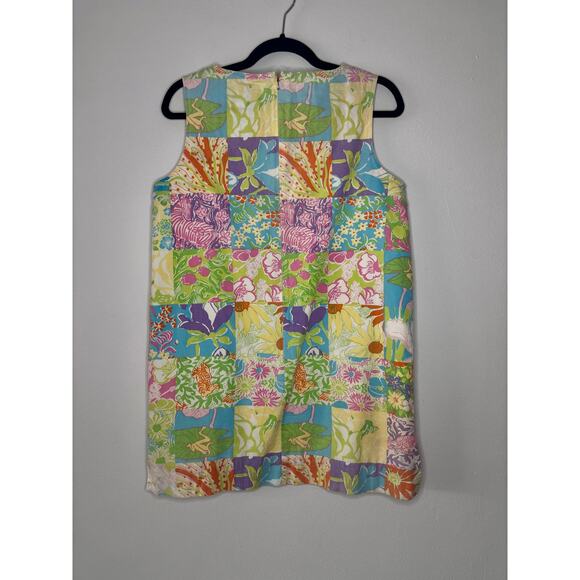 Vintage 1990s Lilly Pulitzer White Label Patchwork Dress Floral Print 8P AS IS - Picture 15 of 16